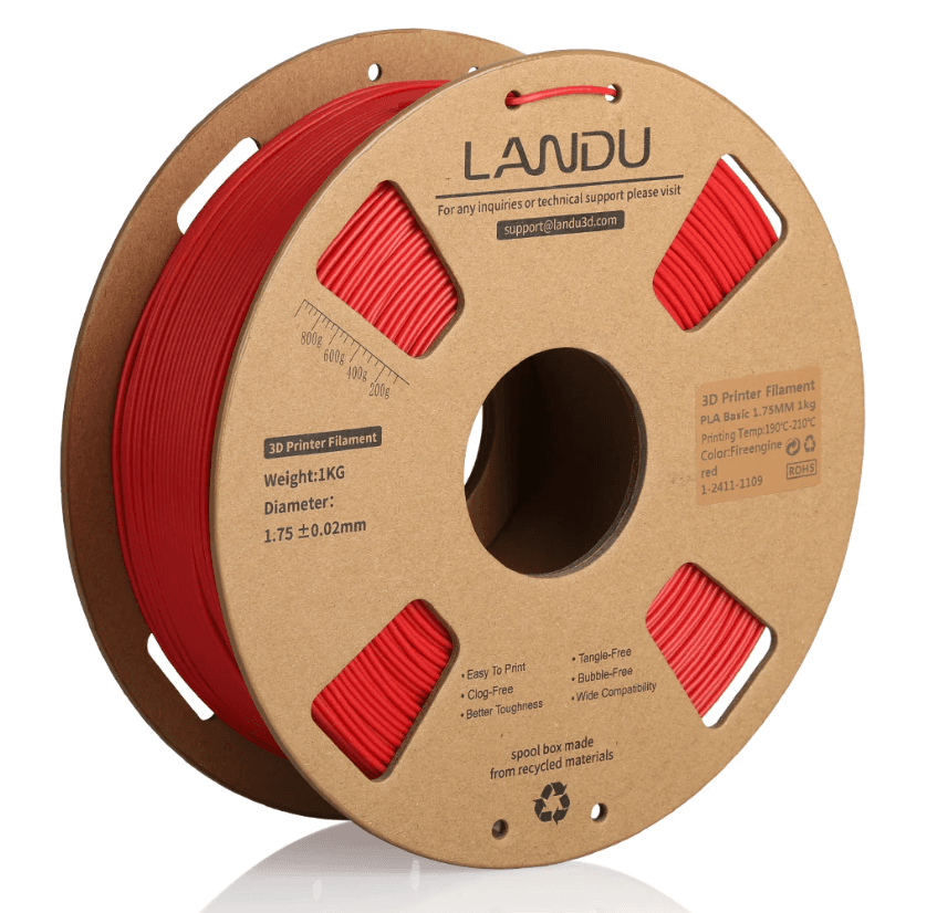 Landau PLA Basic 1.75mm 1kg — Fire Engine Red in Fire Engine Red